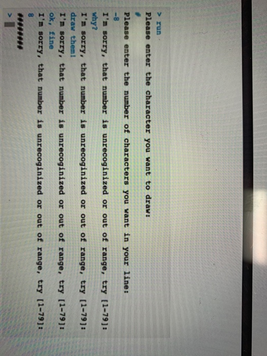 a program that will prompt the user to enter a character, e.g,