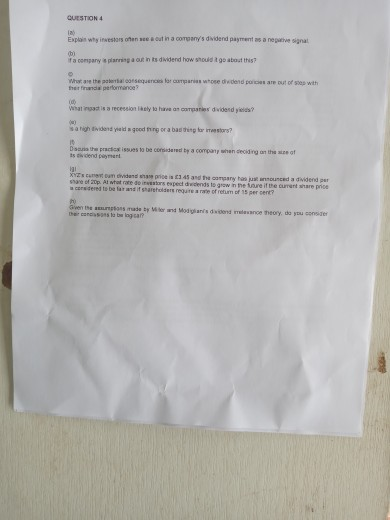  QUESTION 4 12 Explain why investors on eacut in a coman's