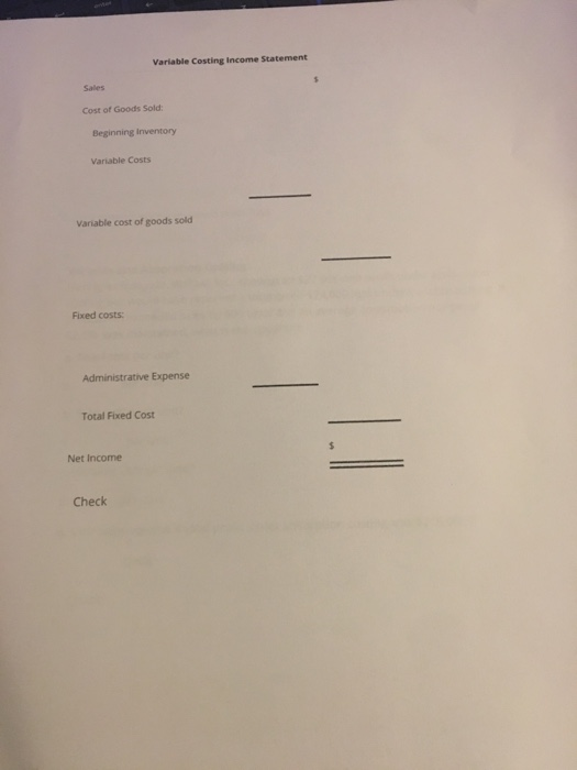 Costing Chandler Company sells its product for $100 per unit. Variable manufacturing