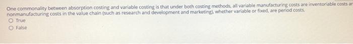 considered inventoriable under variable costing whereas fiond direct costs, such as marketing