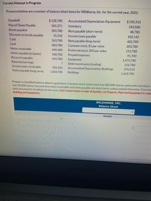  Current Attempt in Progress Presented below are a number of balance