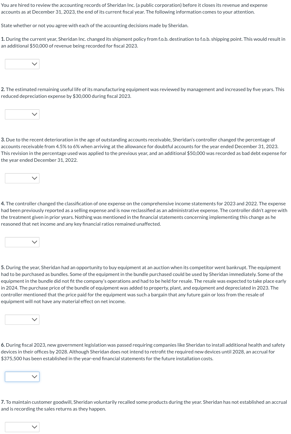 Please answer these as either agree or disagree. You are hired to