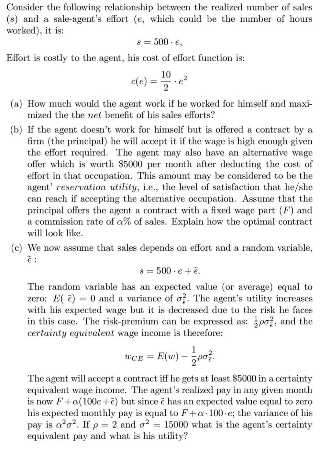 S e Consider the following relationship between the realized number of