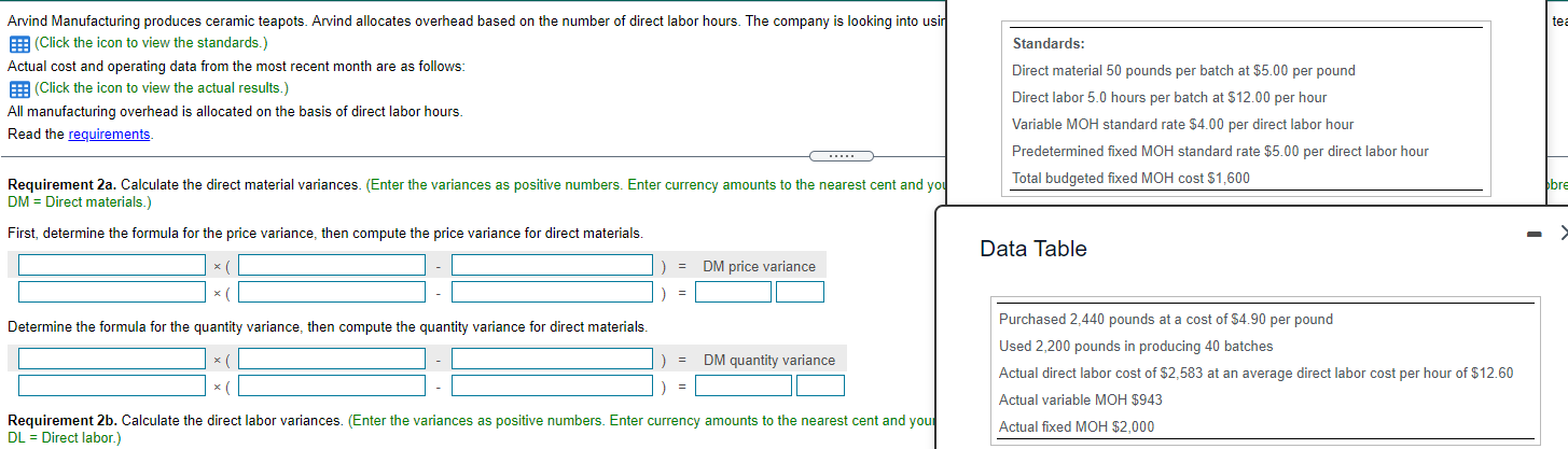 number of direct labor hours. The company is looking into using a