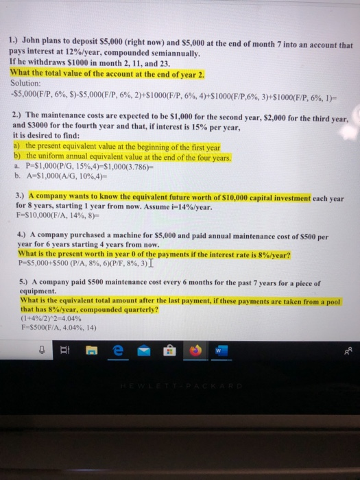  please help 4 and 5 1.) John plans to deposit 55,000