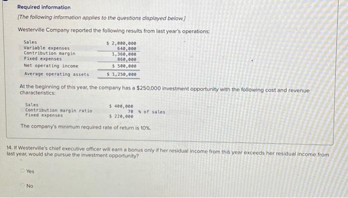 the company has a $250,000 investment opportunity with the following cost and