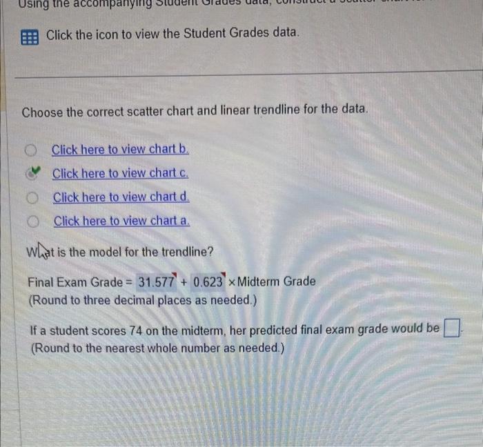  Click the icon to view the Student Grades data. Choose the