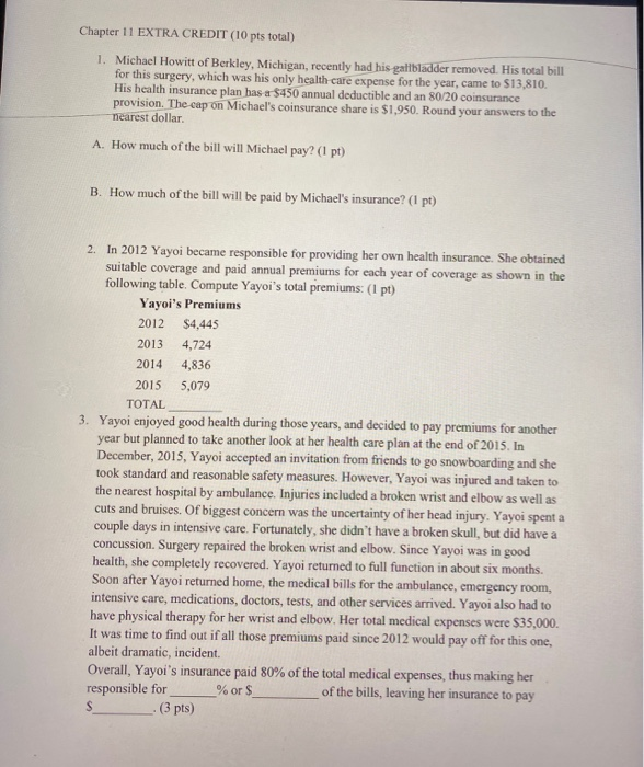  Chapter 11 EXTRA CREDIT (10 pts total) 1. Michael Howitt of