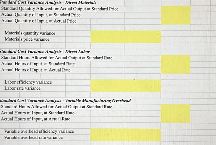 or U. Write if statements for variance cells F30 to F47. Use