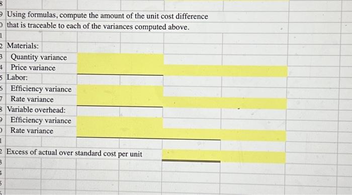 cell references (formulas) for cells D53 - D60. Enter an F or