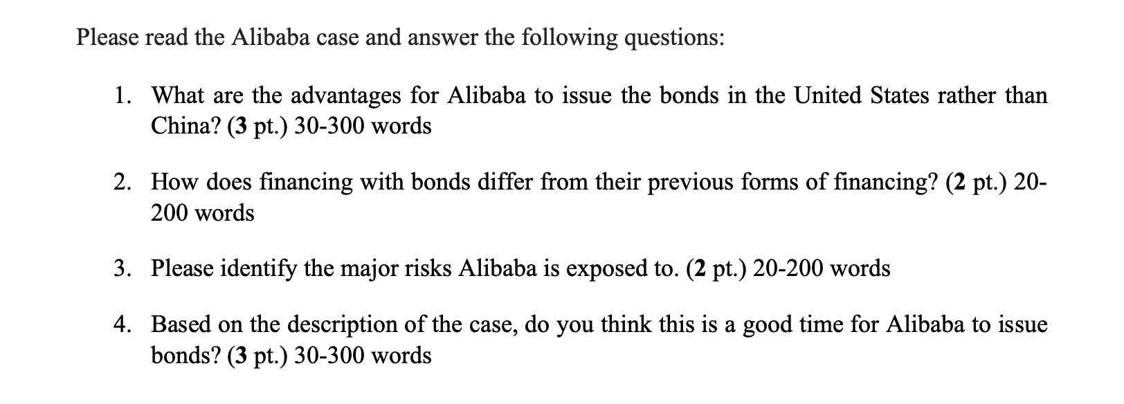  Please read the Alibaba case and answer the following questions: 1.