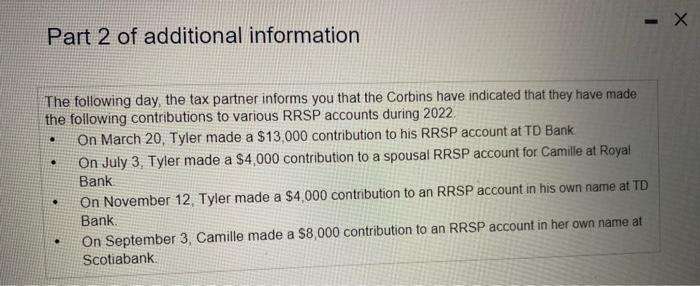 the parther of the tax group approached you regarding new clients, Camille