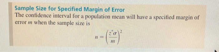 given by 25.83. (a) Use the sample size formula (page 311) to