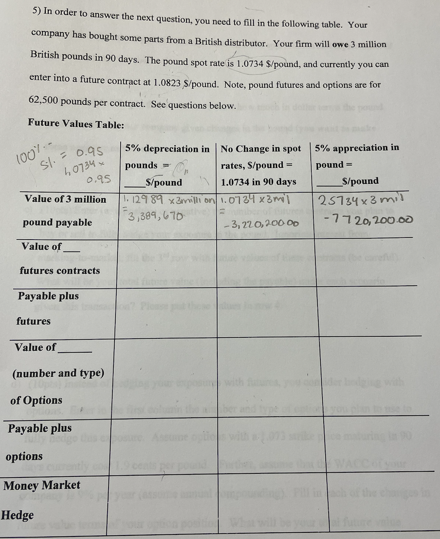 please help solve these and show working out for each box 5)