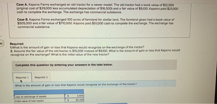 corrext way Case A. Kapono Farms exchanged an old tractor for a