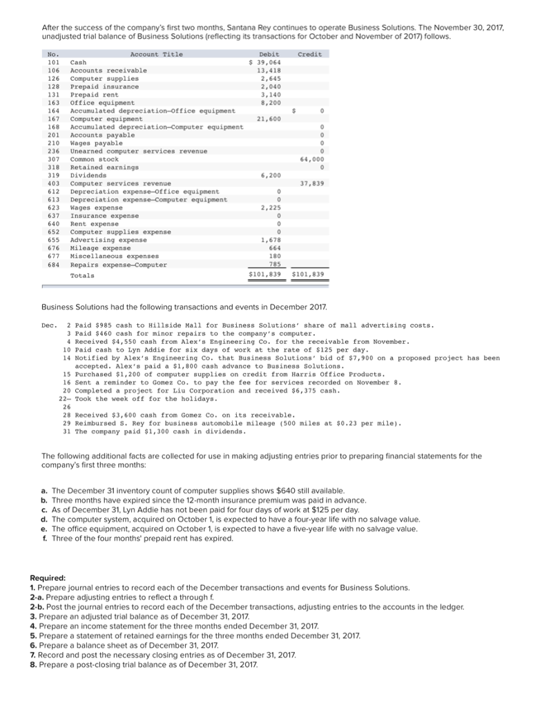 Please show all work! I really need help with 2.a. and on,