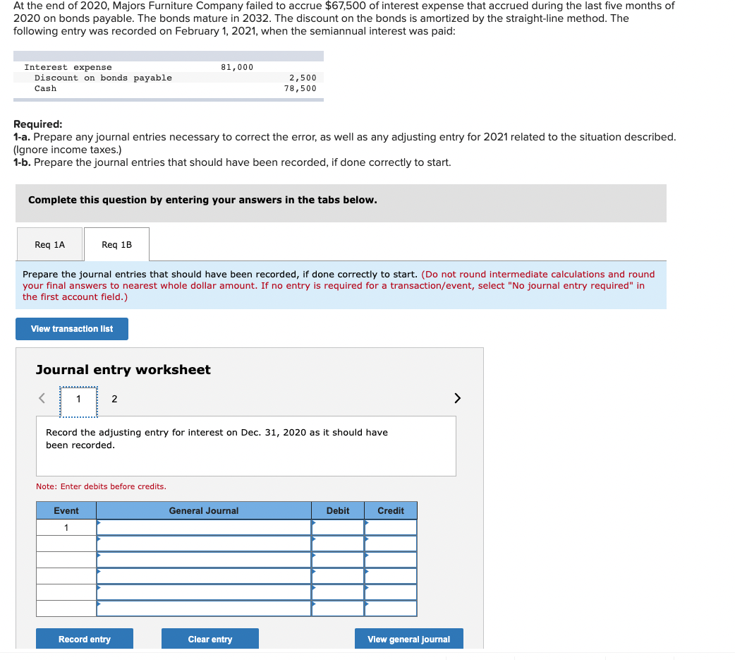 the end of 2020 , Majors Furniture Company failed to accrue $67,500