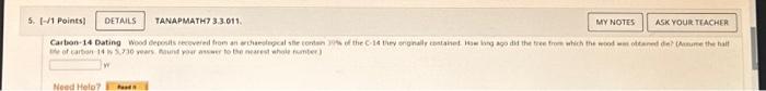  5. [-/1 Points] DETAILS Need Help? TANAPMATH7 3.3.011. Read It MY