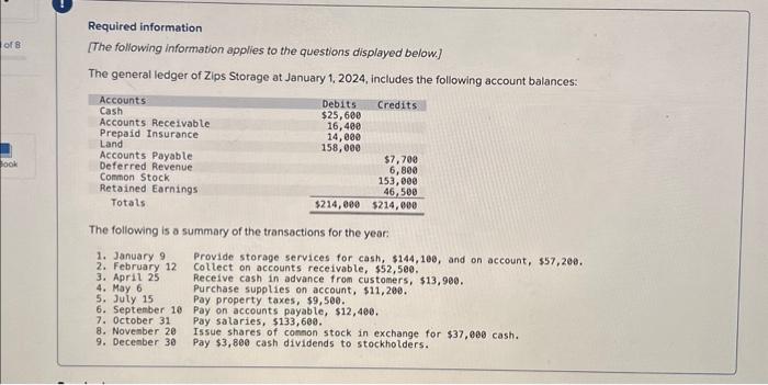 stuggling please help. (hint: 1&7 correspond easily) 8-a. Prepare the income statement