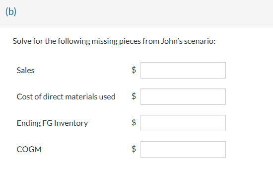 labor costs & 190 \\ Overhead costs & 195 \\ Beginning FG