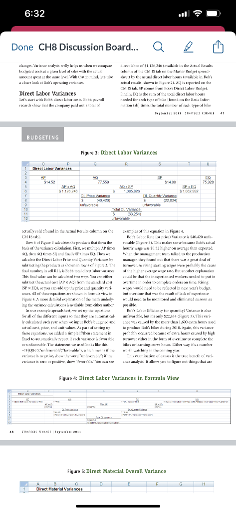 direct materials variance for Bob's bicycles. List one of the three important