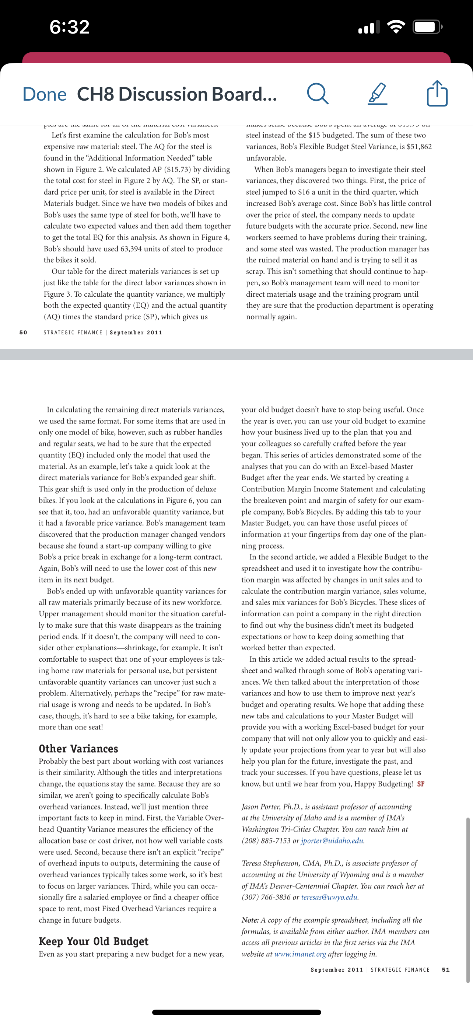 article. Completing a Benchmarking Analysis with Your Excel-based Master Budget By Jason