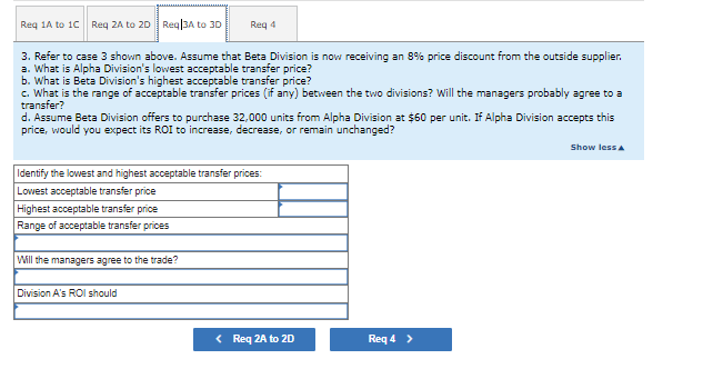 any purchase discount. Required: 1. Refer to case 1 shown above. Alpha