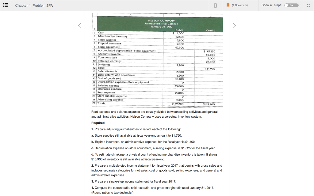 Financial and Managerial Accounting (7th Edition) Chapter 4, Problem 5PA Chapter 4,