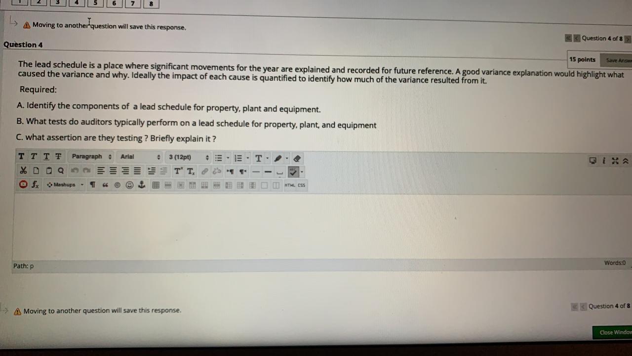  Save Ansar L> A Moving to another question will save this