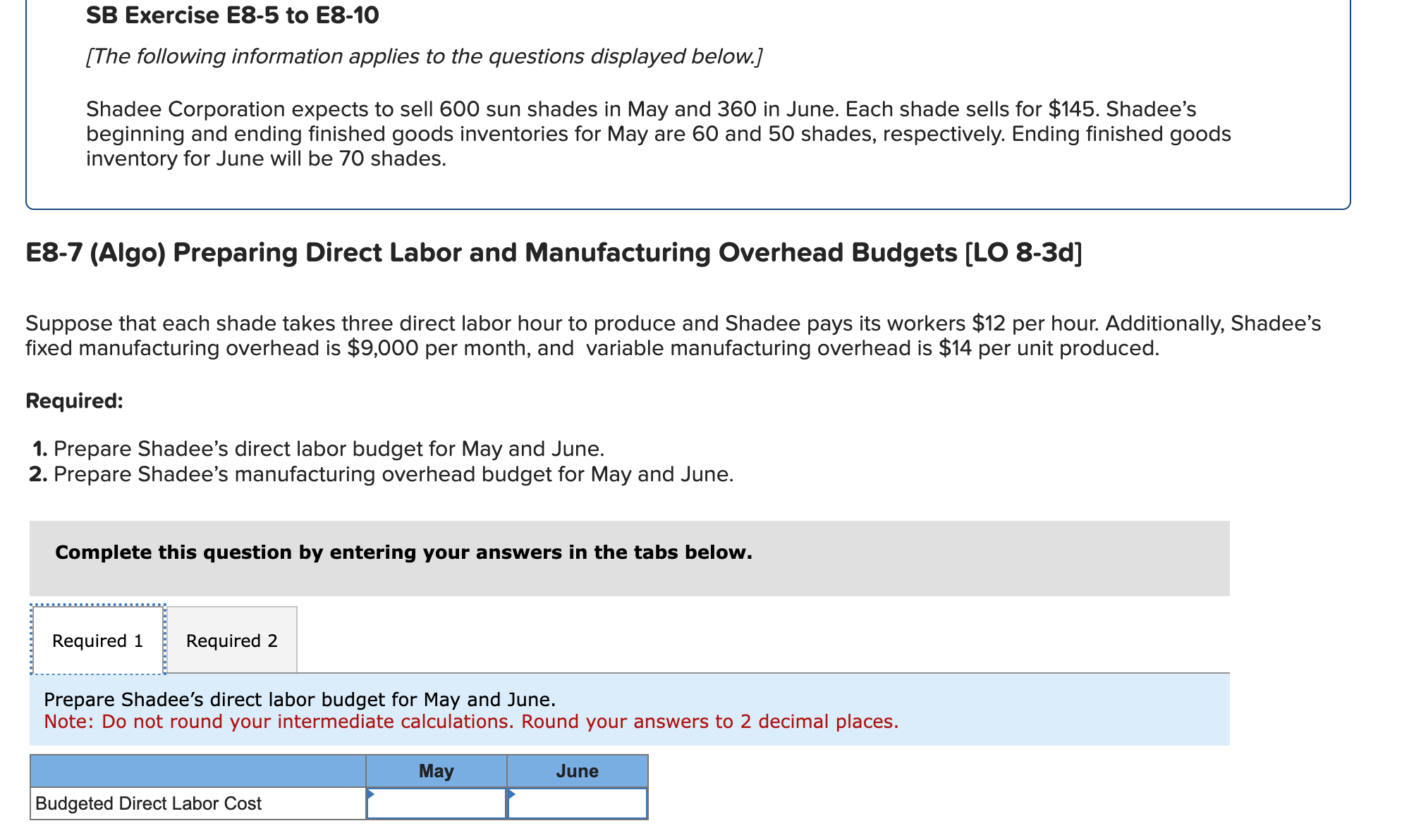  SB Exercise E8-5 to E8-10 [The following information applies to the