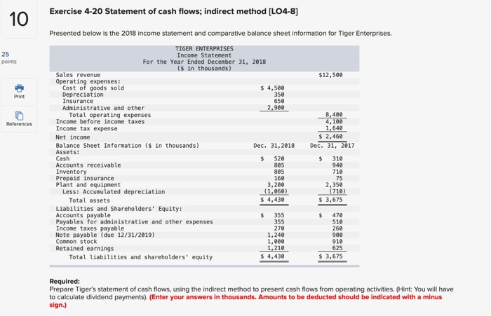 present cash flows from operating activities. (Hint: You will have to calculate