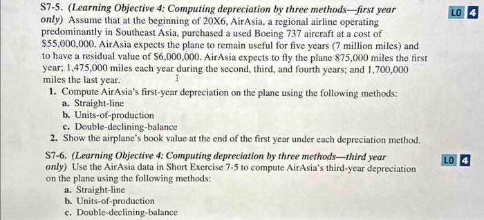 three methods-third year only) Use the AirAsia data in Short Exercise 7-5