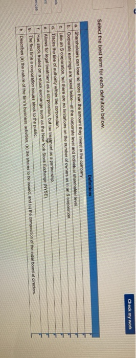  select the best term for each definition below. Term definition A.