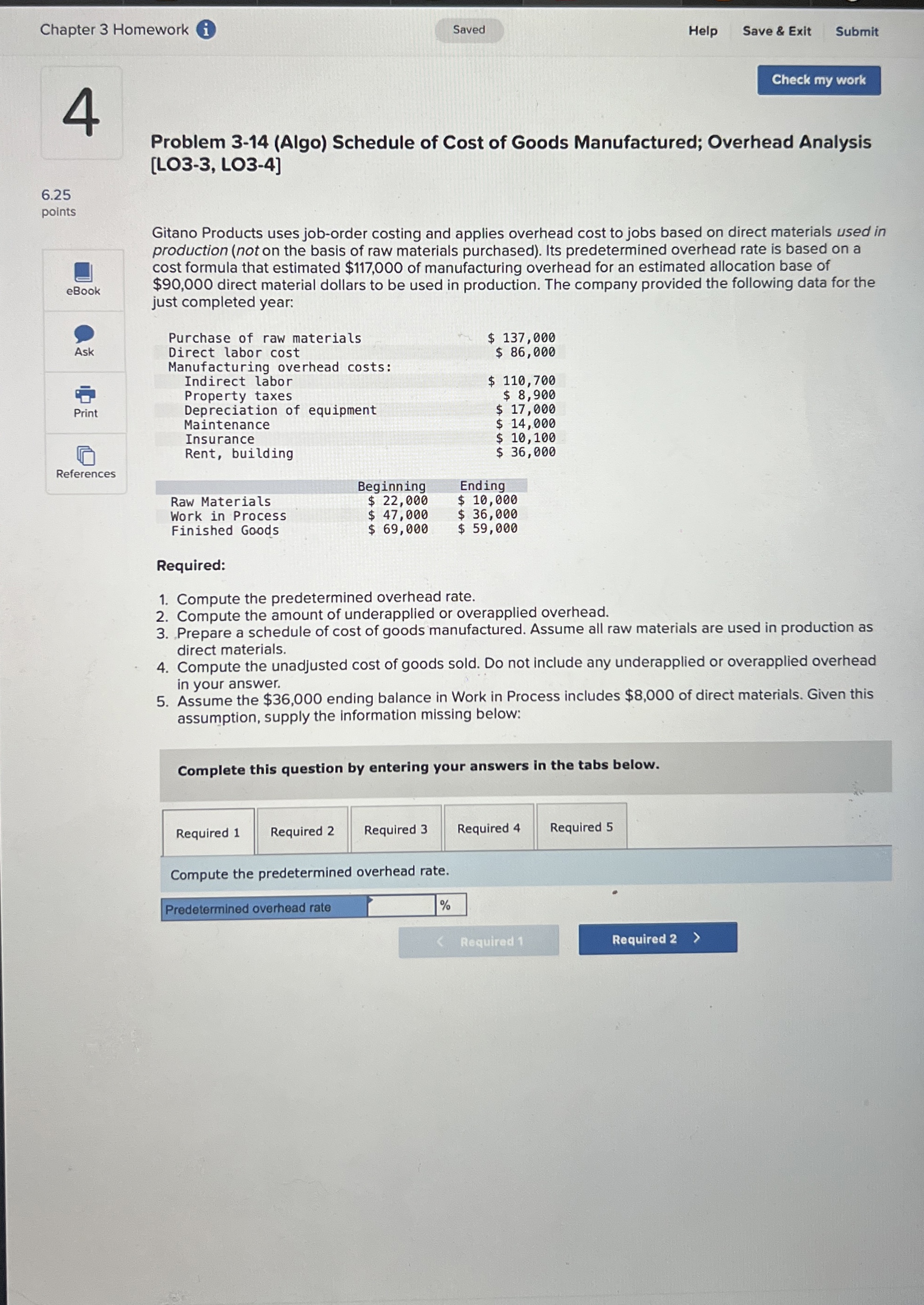  Chapter 3 Homework i Help Save & Exit Submit 4 Problem