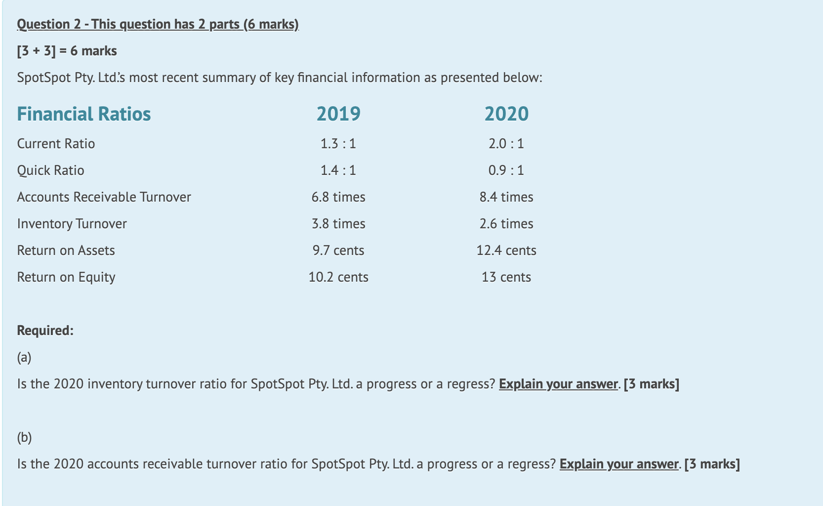 Question 2 - This question has 2 parts (6 marks) [3