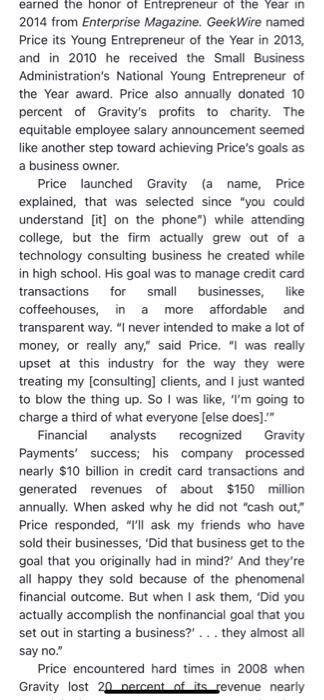 recommendation for the firm " Gravity Payments" Discussion Case: Corporate Social Responsibility