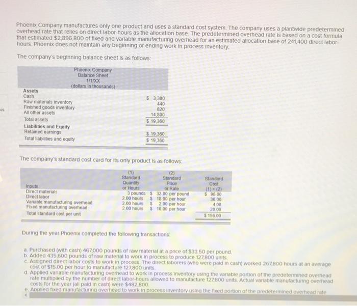  need help with this question. Started it but not sure Phoenix