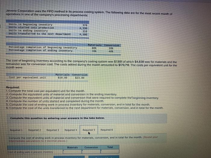370 4,330 310 4,390 Materials Conversion 80% 70% 40% Percentage completion of