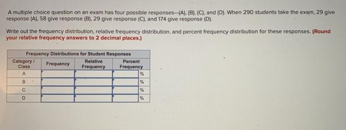  A multiple choice question on an exam has four possible responses-(A).