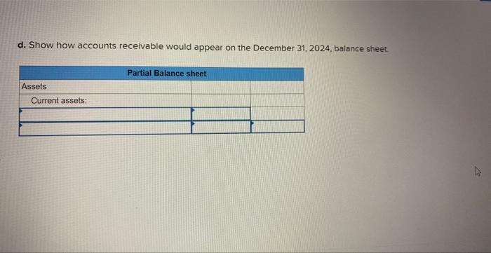 credits. Selected unadjusted account balances at December 31, 2023, are shown below