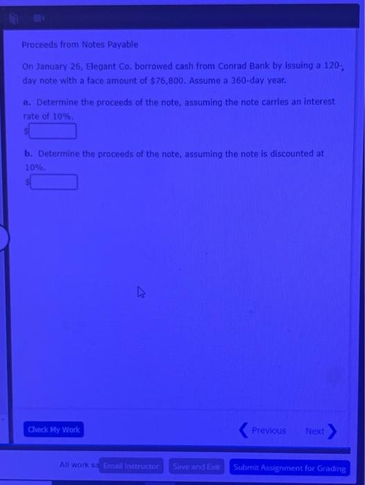  Proceeds from Notes Payable On January 26, Elegant Co. borrowed cash