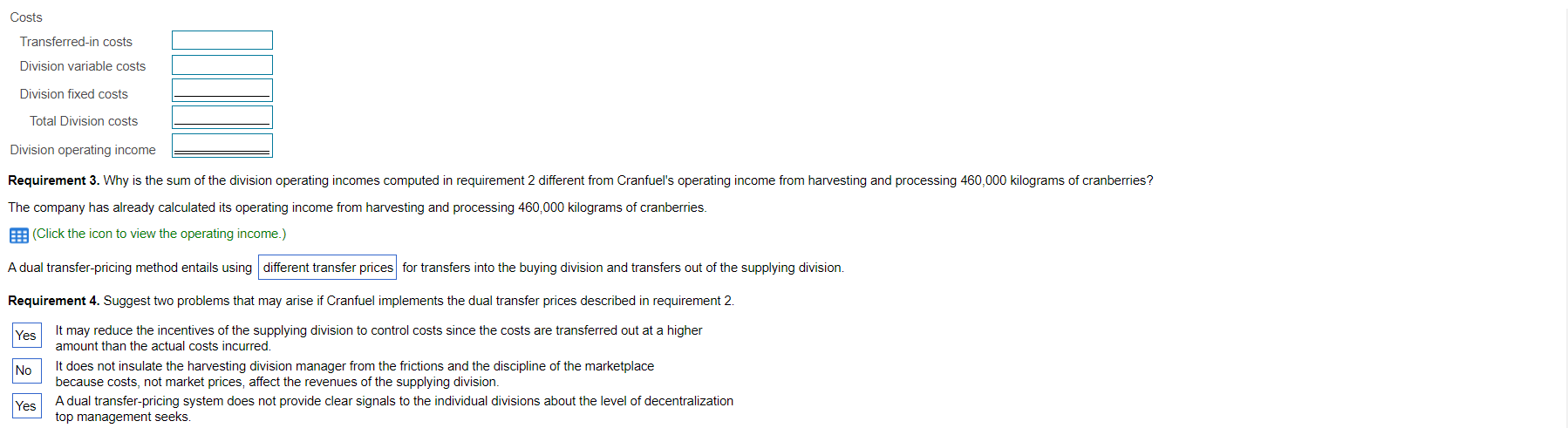 the operating income and bonus data.) of Cranfuel is free to make