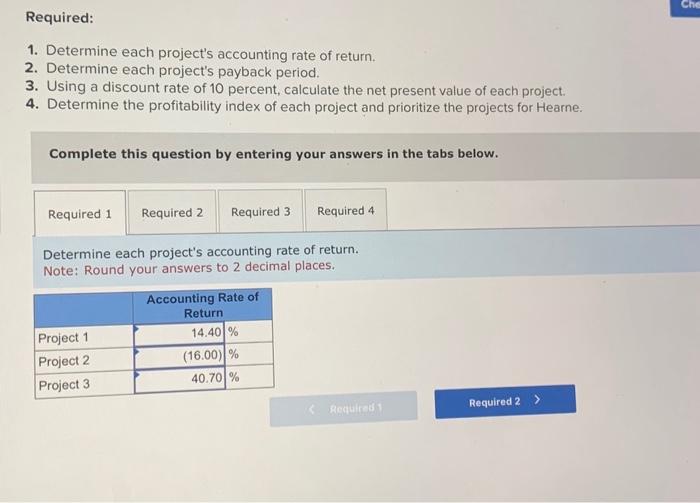 has a number of potential capital investments. Because these projects vary in