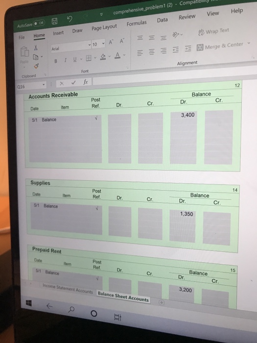 View Help 10 A A = Wrap Text A Merge & Center