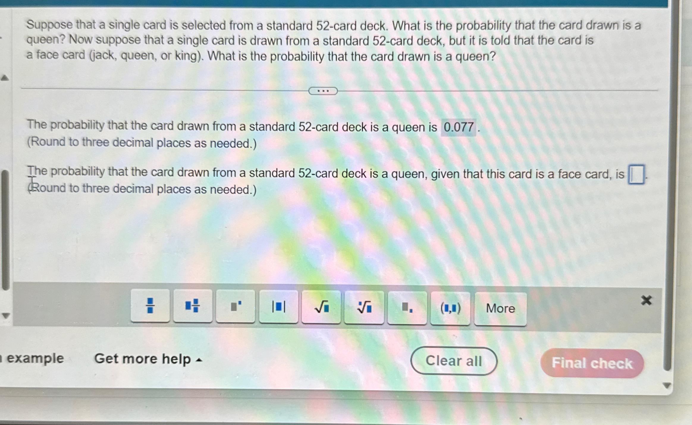  Suppose that a single card is selected from a standard 52-card