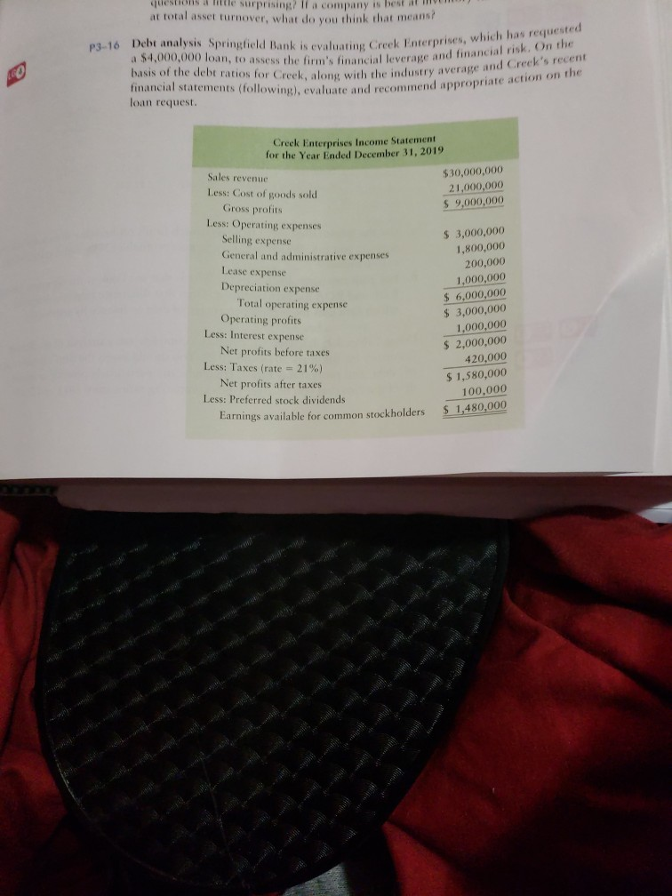 A common-size income statement for Creek Enterprises' 2018 operations follows. Using the