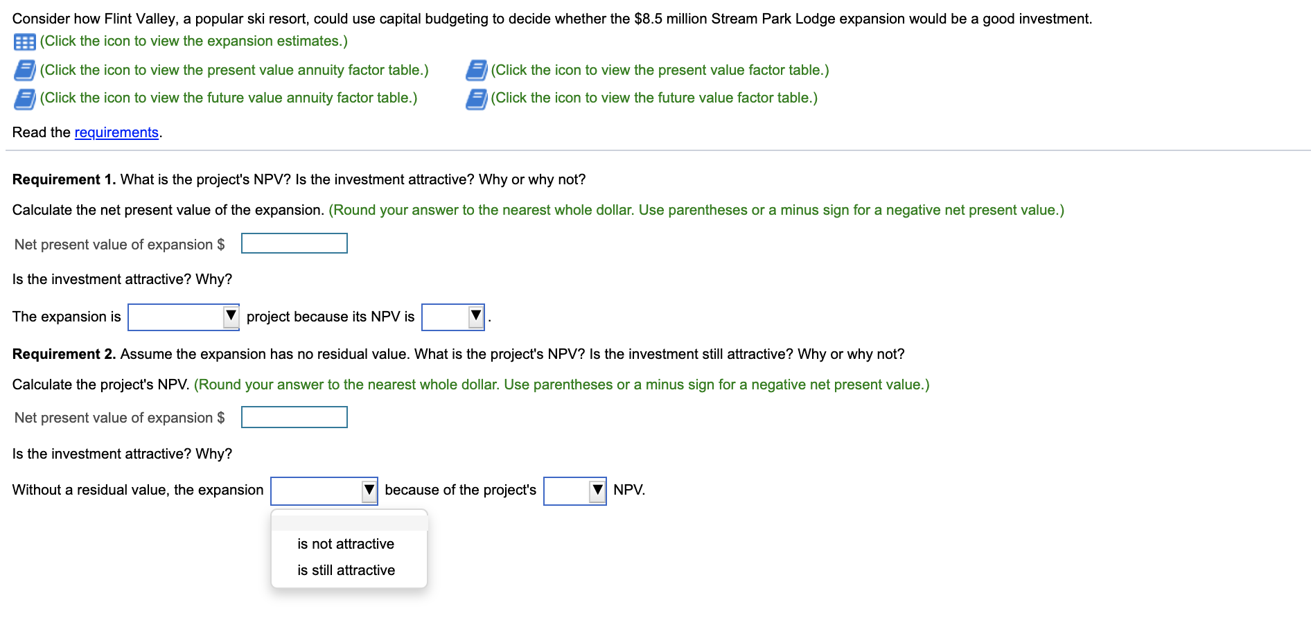 Consider how Flint Valley, a popular ski resort, could use capital
