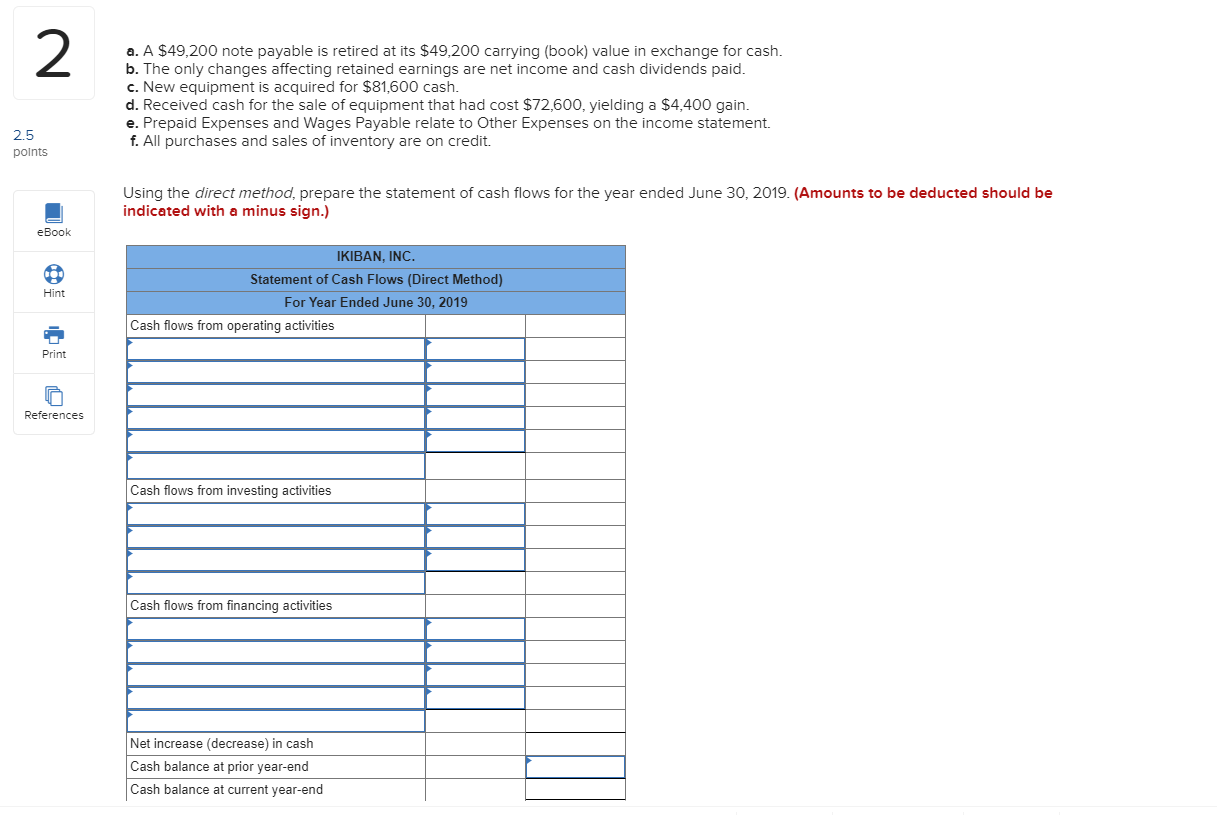 year ended June 30, 2019. (Amounts to be deducted should be indicated