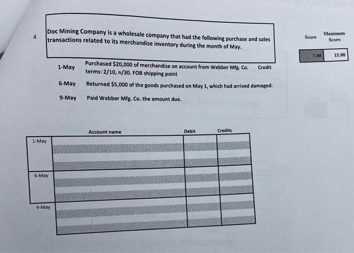 can u help me w this one pls Doc Mining Company is