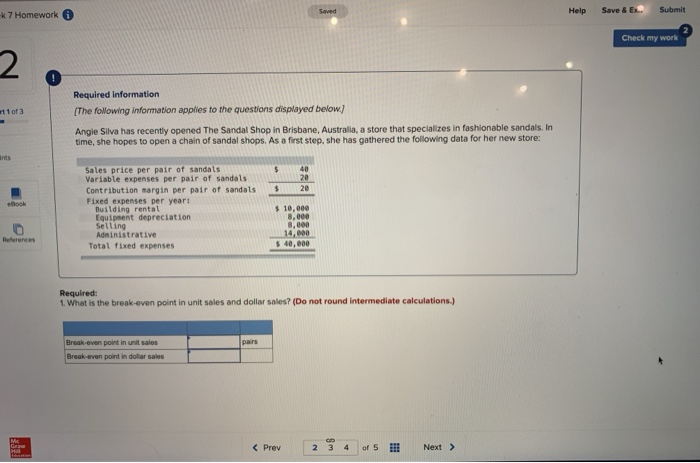  Saved Help * 7 Homework Submit Save & E Check my